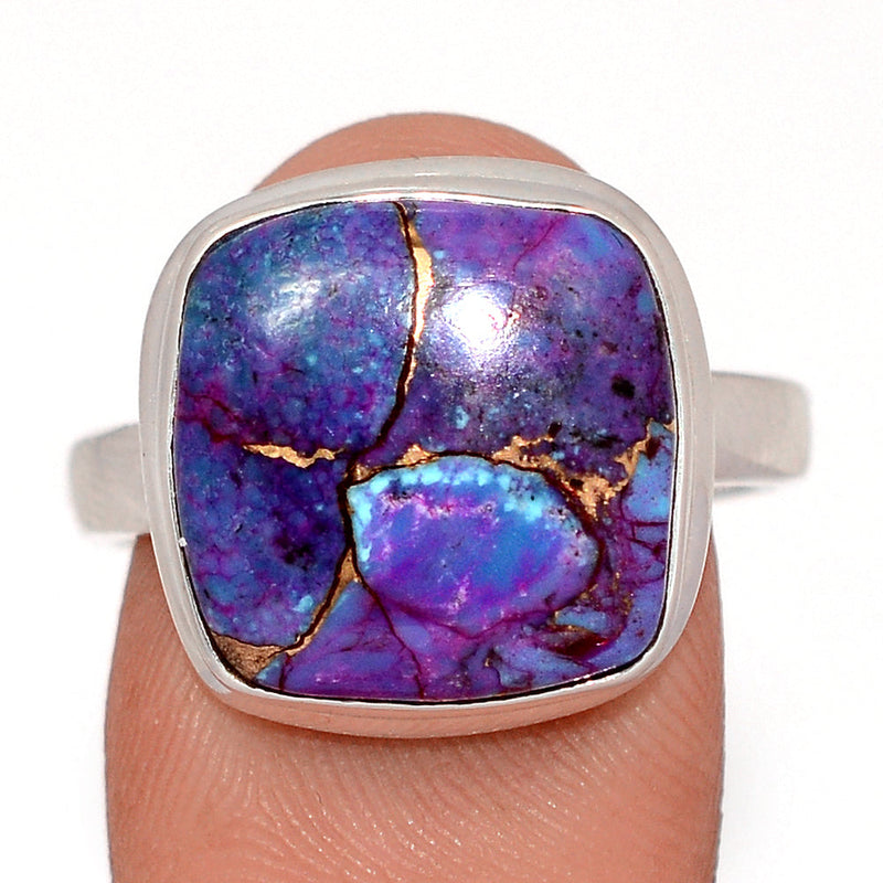 Purple Copper With Blue Turquoise Ring - PCWR83