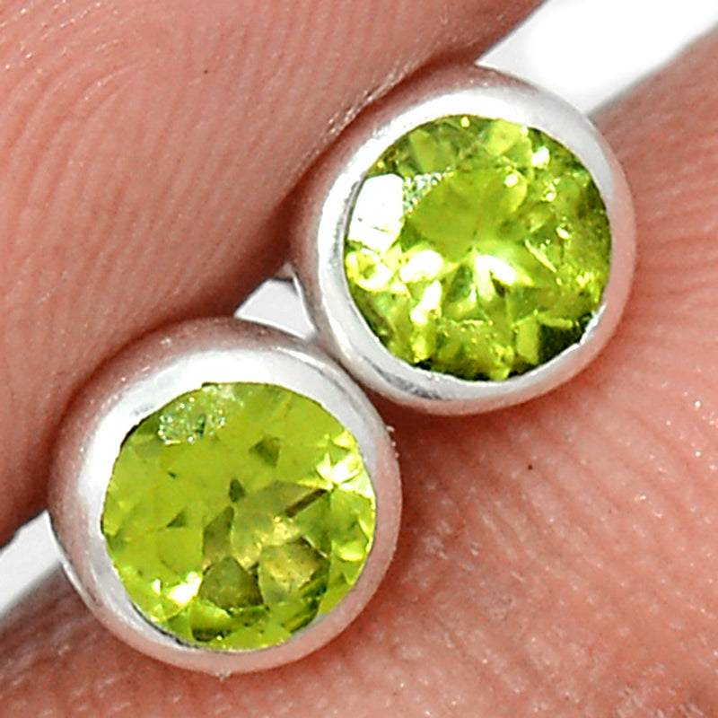 Peridot Faceted Studs - PDTS462