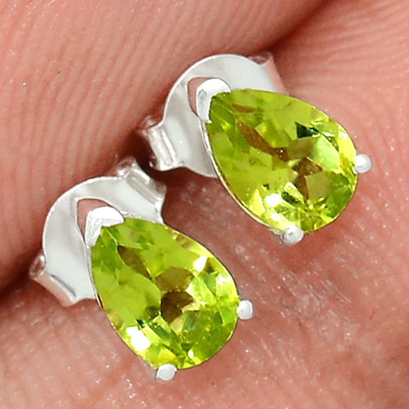 Peridot Faceted Studs - PDTS463
