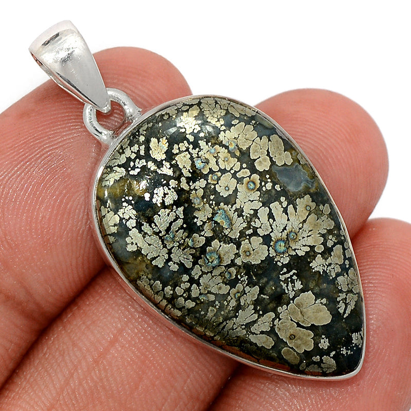 1.7" Pyrite In Agate Pendants - PIAP387