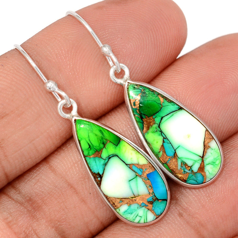 1.5" Peacock Dahlia Turquoise Earrings - PKDE33