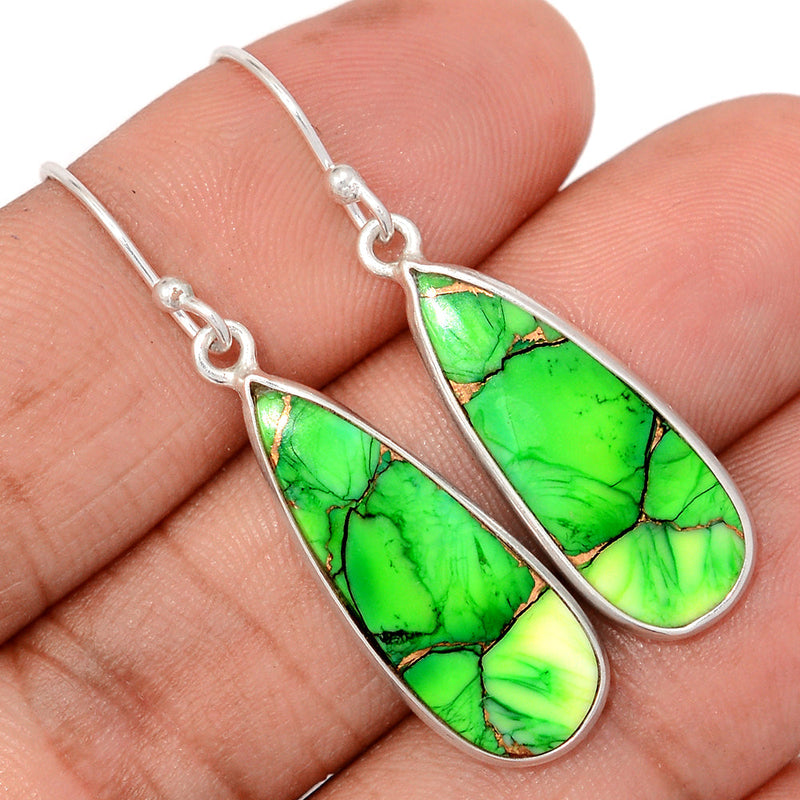 1.7" Peacock Dahlia Turquoise Earrings - PKDE45