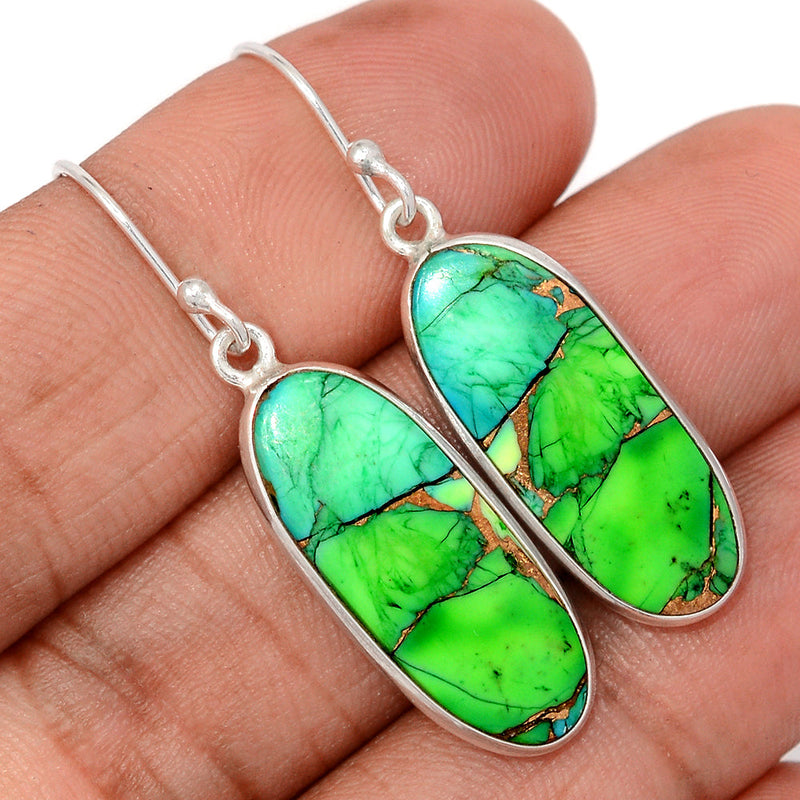 1.6" Peacock Dahlia Turquoise Earrings - PKDE47