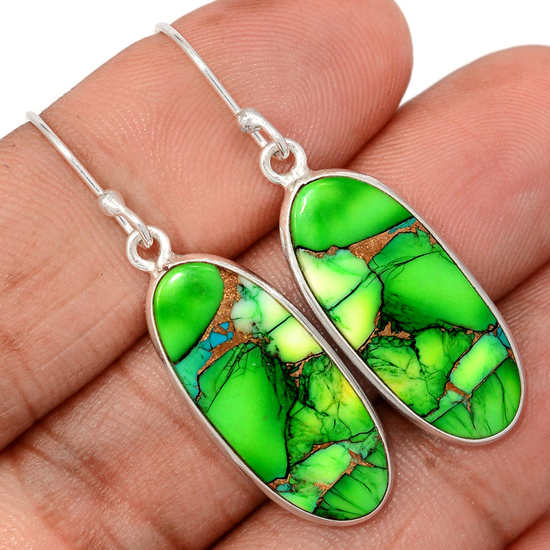 1.7" Peacock Dahlia Turquoise Earrings - PKDE54