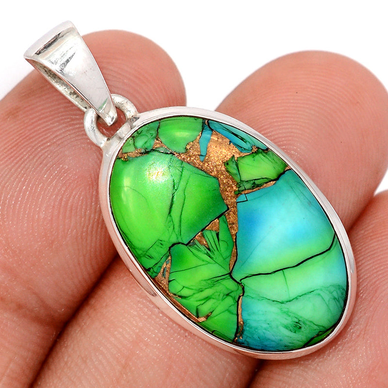 1.5" Peacock Dahlia Turquoise Pendants - PKDP12