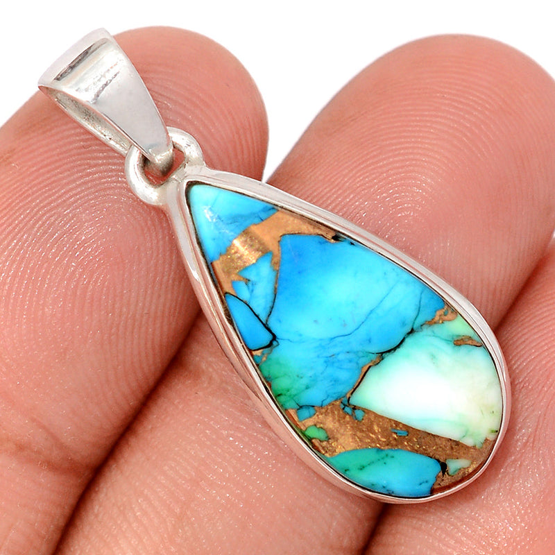 1.3" Peacock Dahlia Turquoise Pendants - PKDP13
