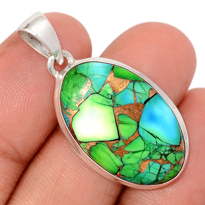 1.5" Peacock Dahlia Turquoise Pendants - PKDP14
