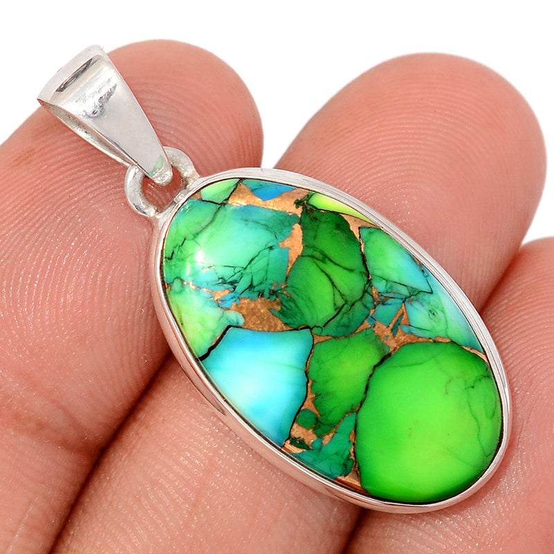 1.5" Peacock Dahlia Turquoise Pendants - PKDP18