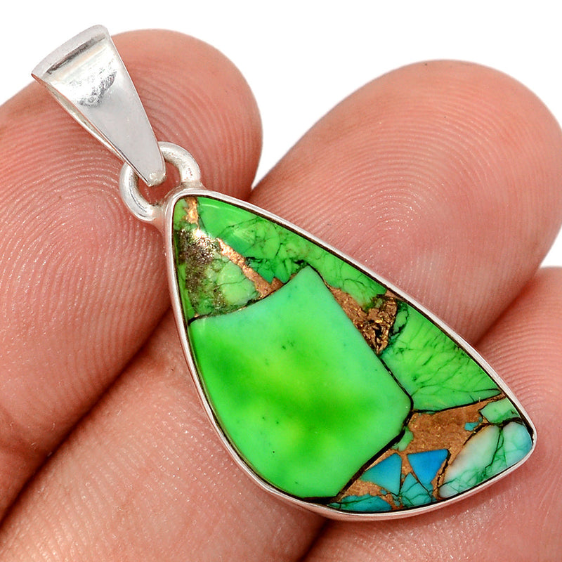 1.5" Peacock Dahlia Turquoise Pendants - PKDP22