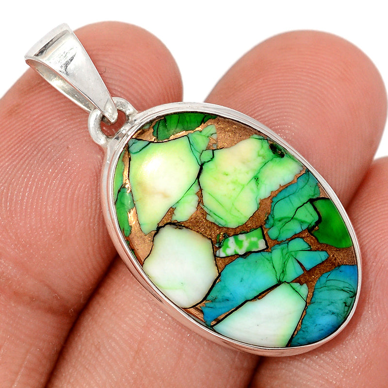 1.5" Peacock Dahlia Turquoise Pendants - PKDP23