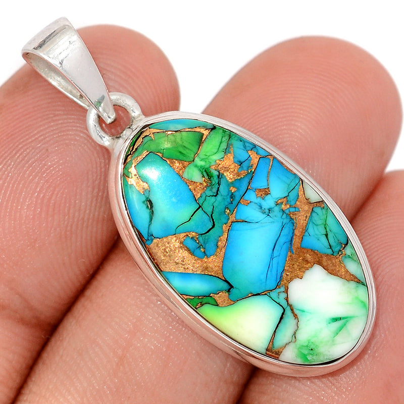 1.5" Peacock Dahlia Turquoise Pendants - PKDP25