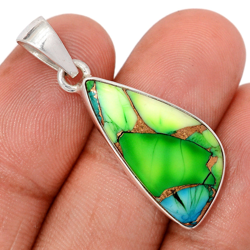 1.5" Peacock Dahlia Turquoise Pendants - PKDP26