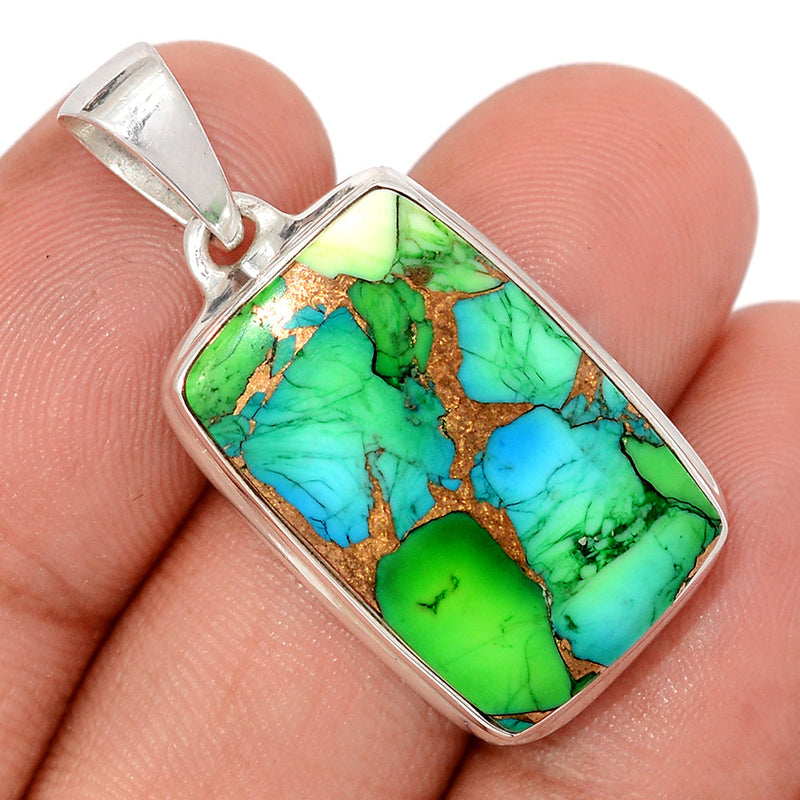 1.5" Peacock Dahlia Turquoise Pendants - PKDP28