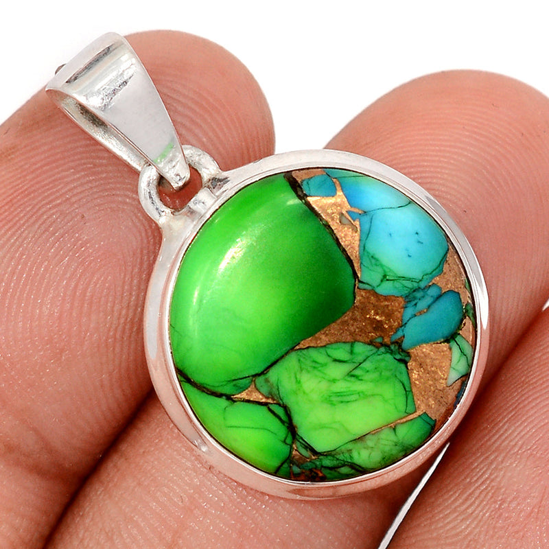 1.2" Peacock Dahlia Turquoise Pendants - PKDP29