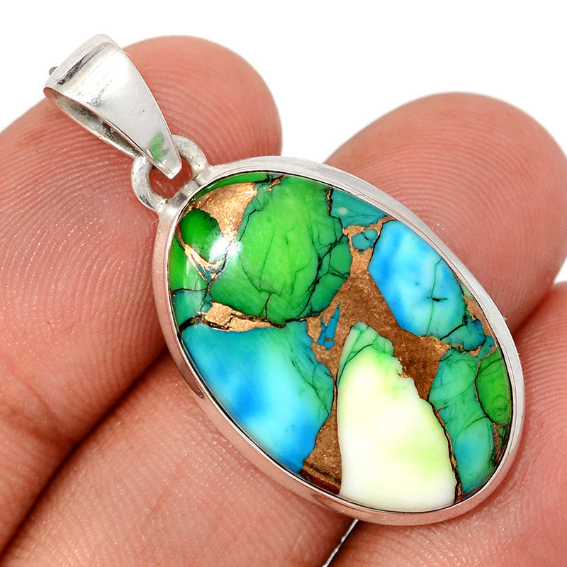 1.5" Peacock Dahlia Turquoise Pendants - PKDP2