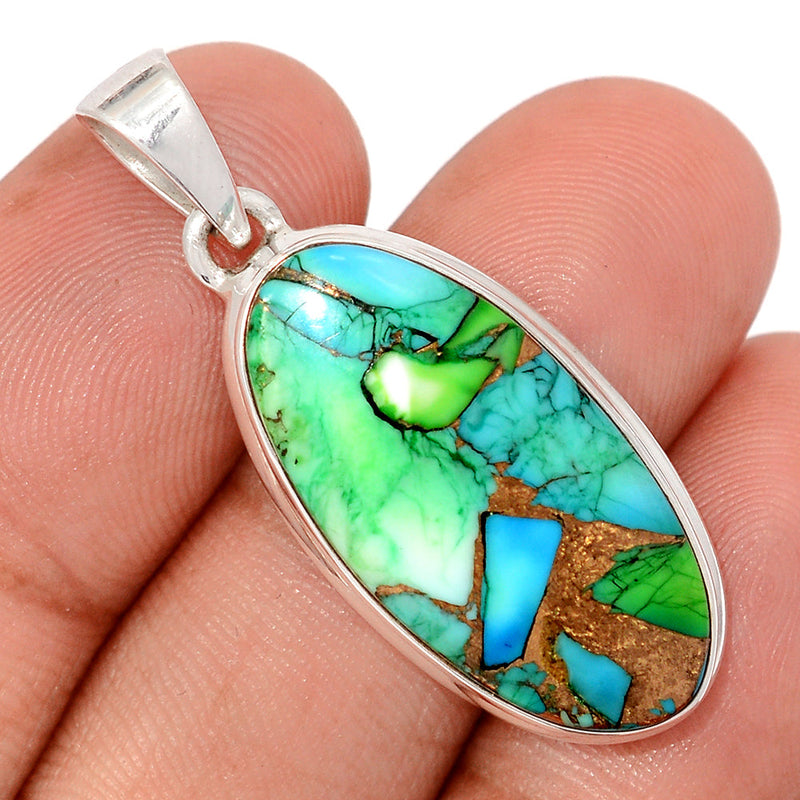1.6" Peacock Dahlia Turquoise Pendants - PKDP30