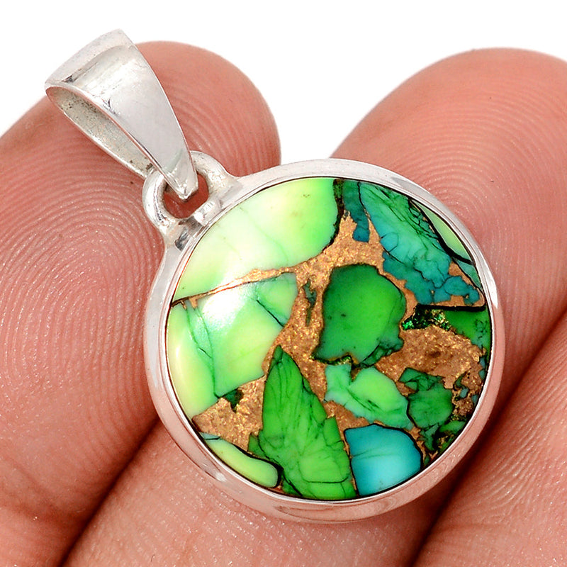 1.2" Peacock Dahlia Turquoise Pendants - PKDP31