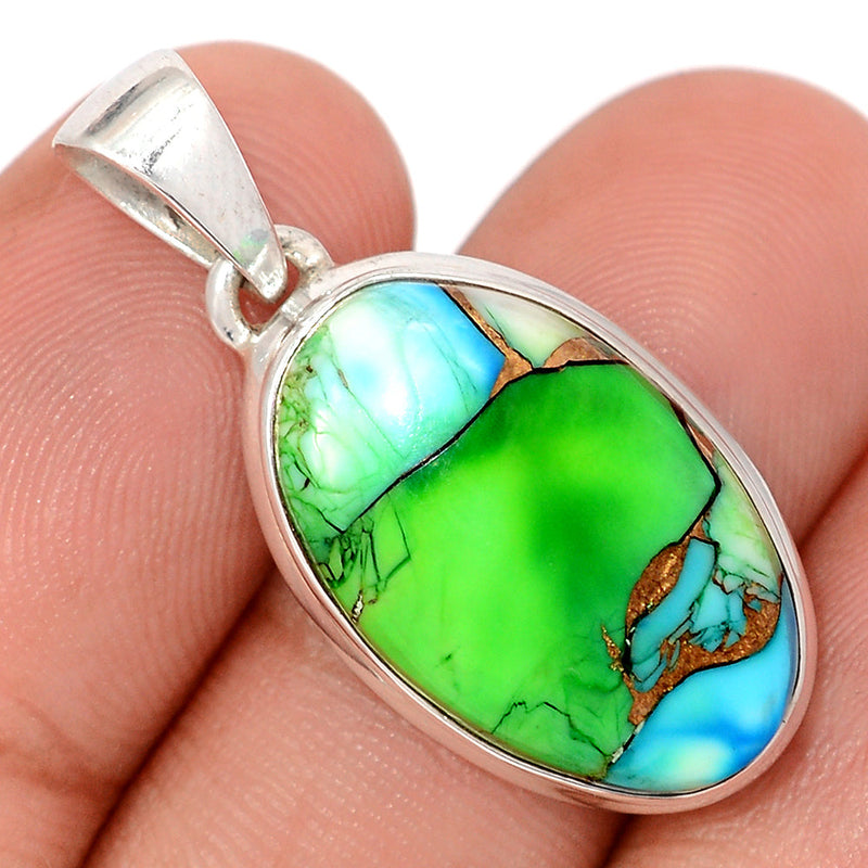 1.3" Peacock Dahlia Turquoise Pendants - PKDP33