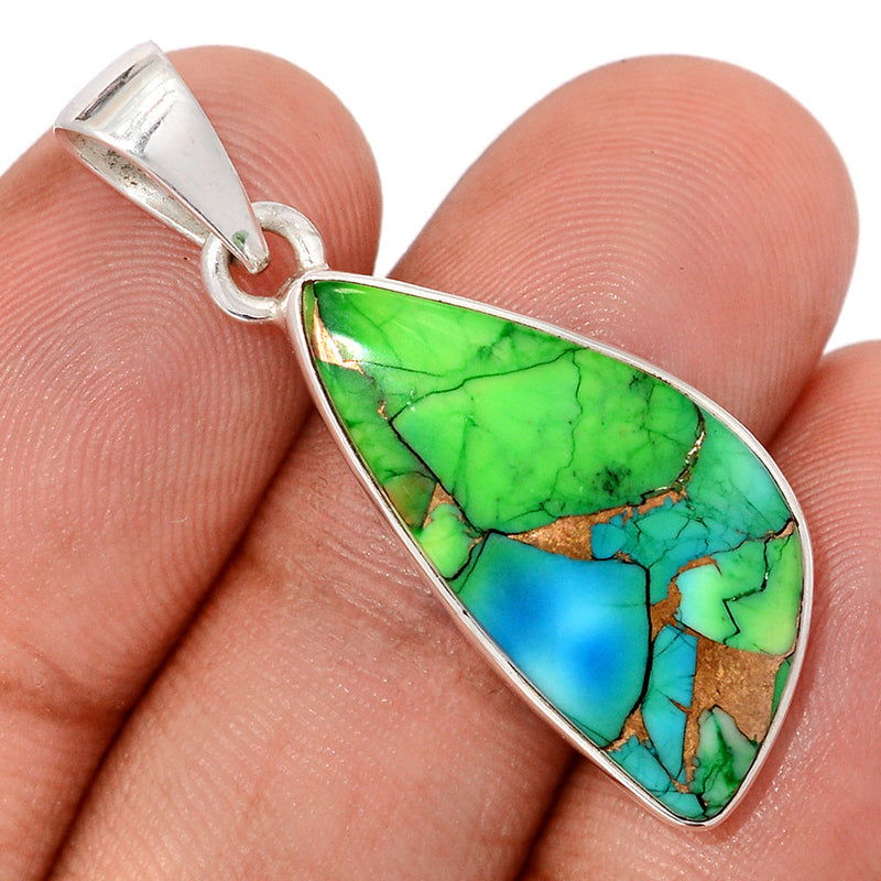 1.5" Peacock Dahlia Turquoise Pendants - PKDP34