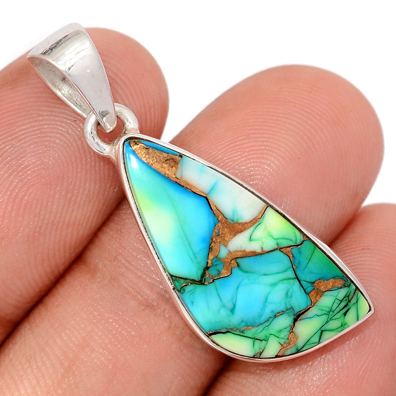 1.5" Peacock Dahlia Turquoise Pendants - PKDP37