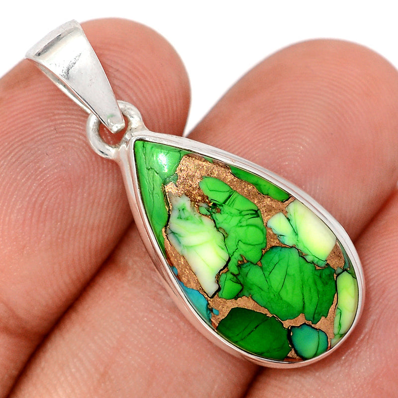 1.3" Peacock Dahlia Turquoise Pendants - PKDP39