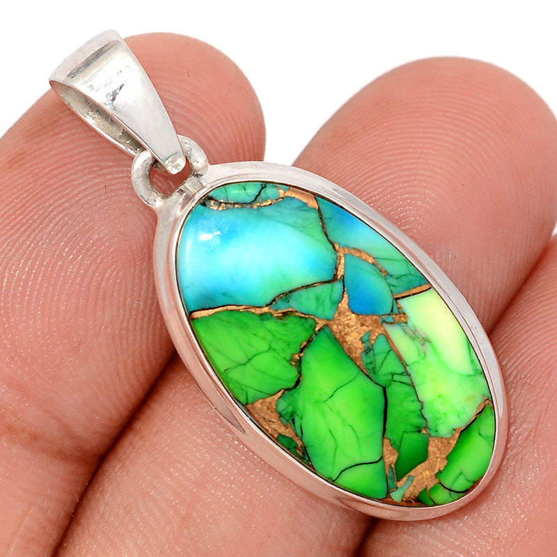 1.5" Peacock Dahlia Turquoise Pendants - PKDP40