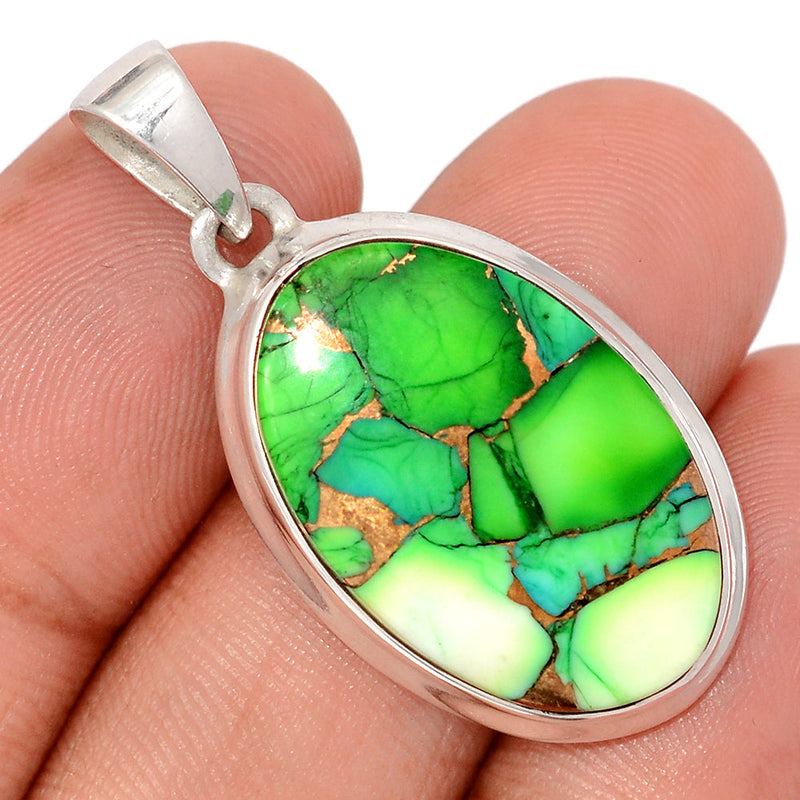 1.5" Peacock Dahlia Turquoise Pendants - PKDP44