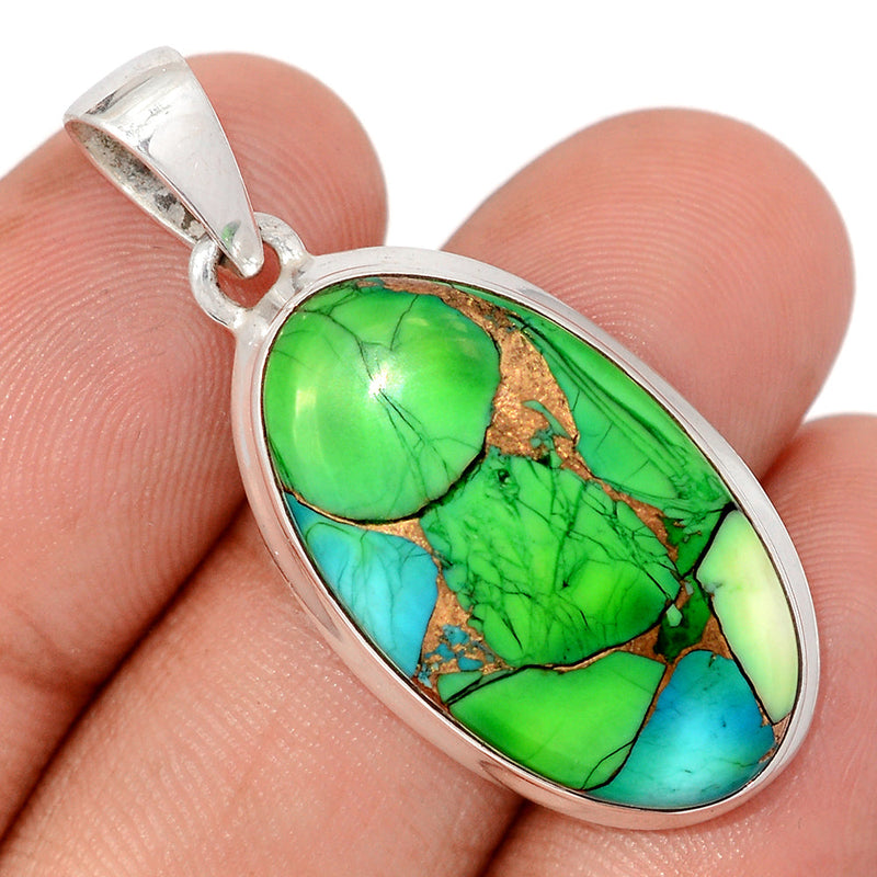 1.6" Peacock Dahlia Turquoise Pendants - PKDP46