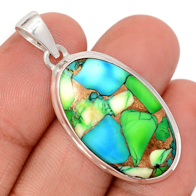 1.6" Peacock Dahlia Turquoise Pendants - PKDP5