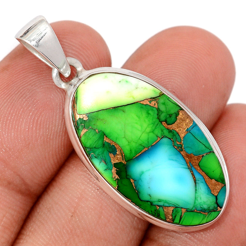 1.6" Peacock Dahlia Turquoise Pendants - PKDP7