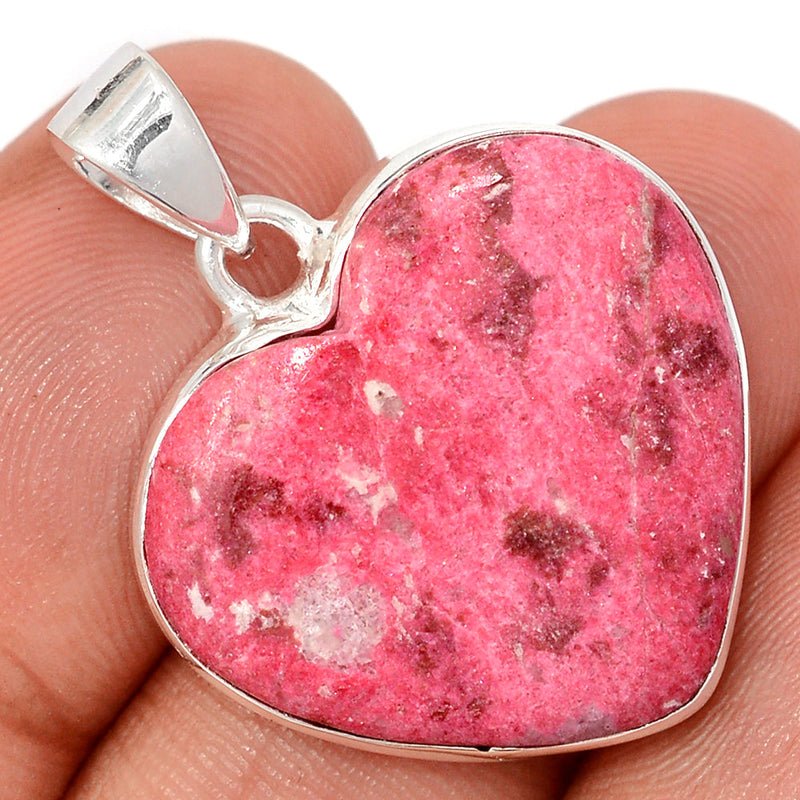 1.2" Heart - Pink Thulite Pendants - PKTP669