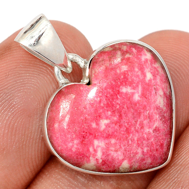 1.1" Heart - Pink Thulite Pendants - PKTP682