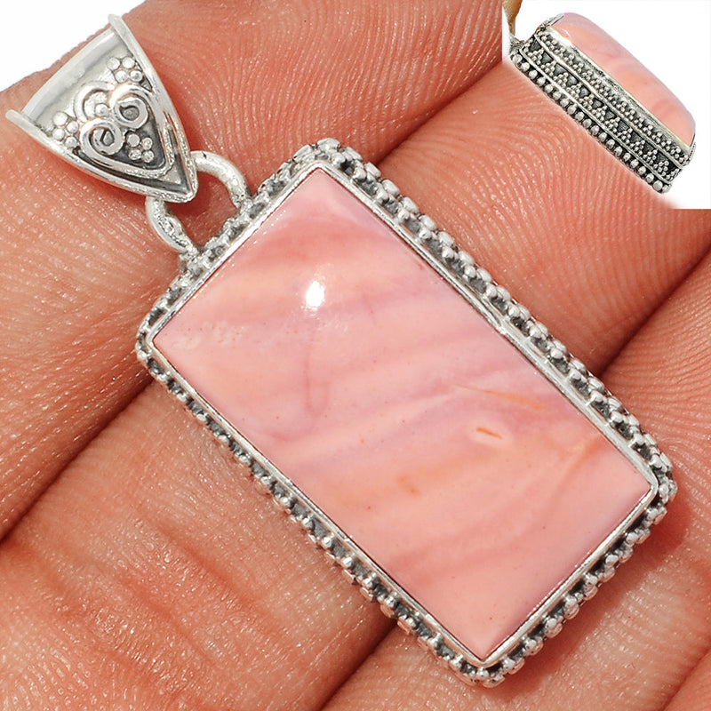 1.5" Fine Filigree - Australian Pink Opal Pendants - POAP360