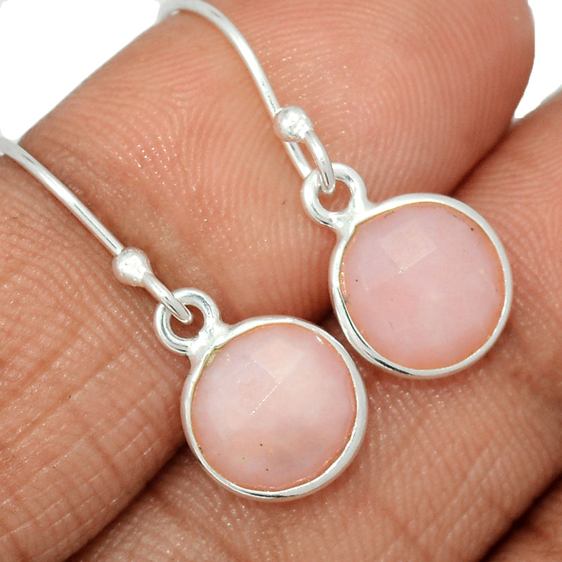 1.1" Pink Opal Faceted Earrings - POFE10