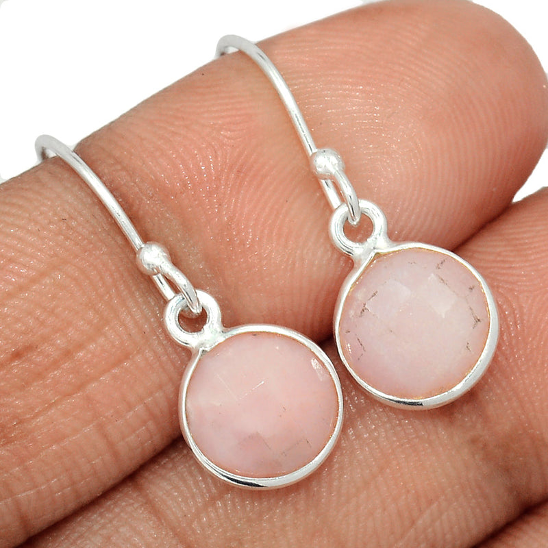 1.1" Pink Opal Faceted Earrings - POFE11