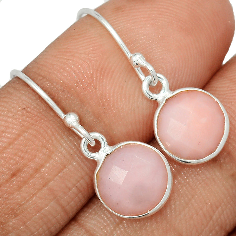 1.1" Pink Opal Faceted Earrings - POFE12