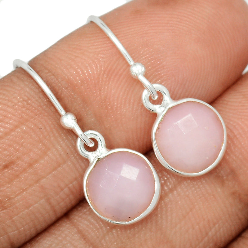1.1" Pink Opal Faceted Earrings - POFE13