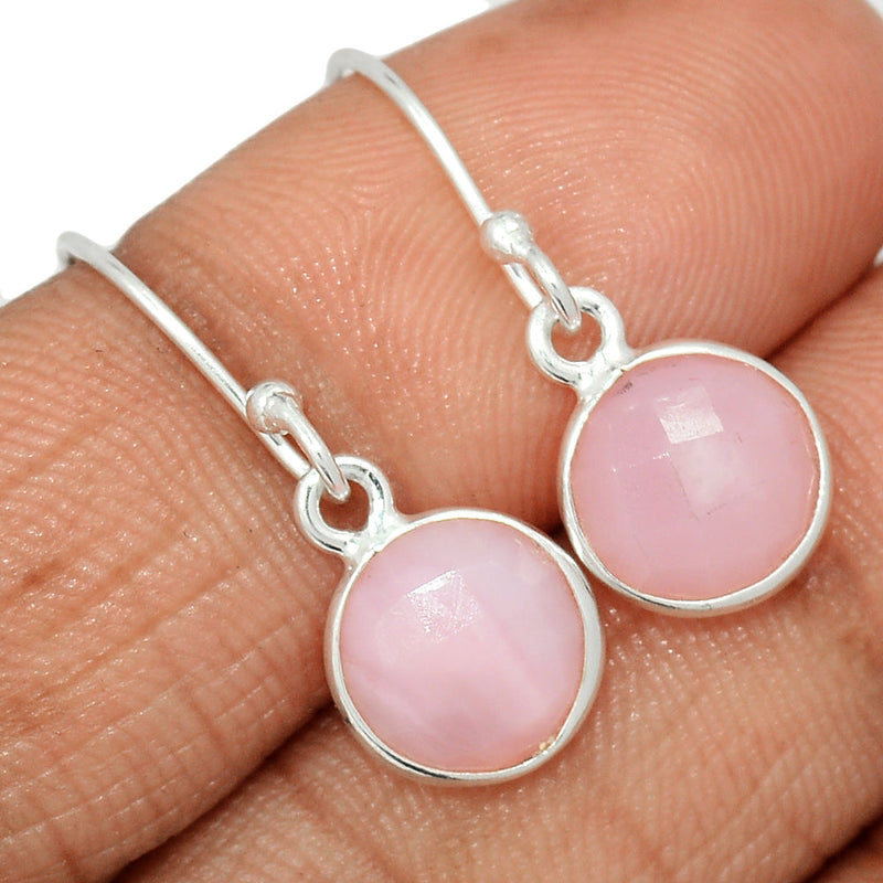 1.1" Pink Opal Faceted Earrings - POFE14