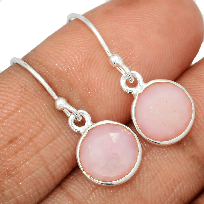 1.1" Pink Opal Faceted Earrings - POFE15