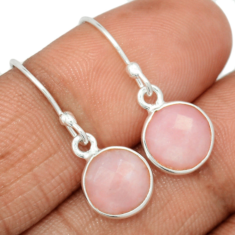 1.1" Pink Opal Faceted Earrings - POFE16