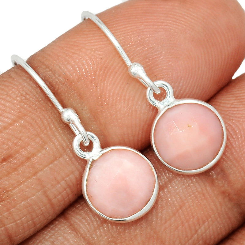 1.1" Pink Opal Faceted Earrings - POFE17