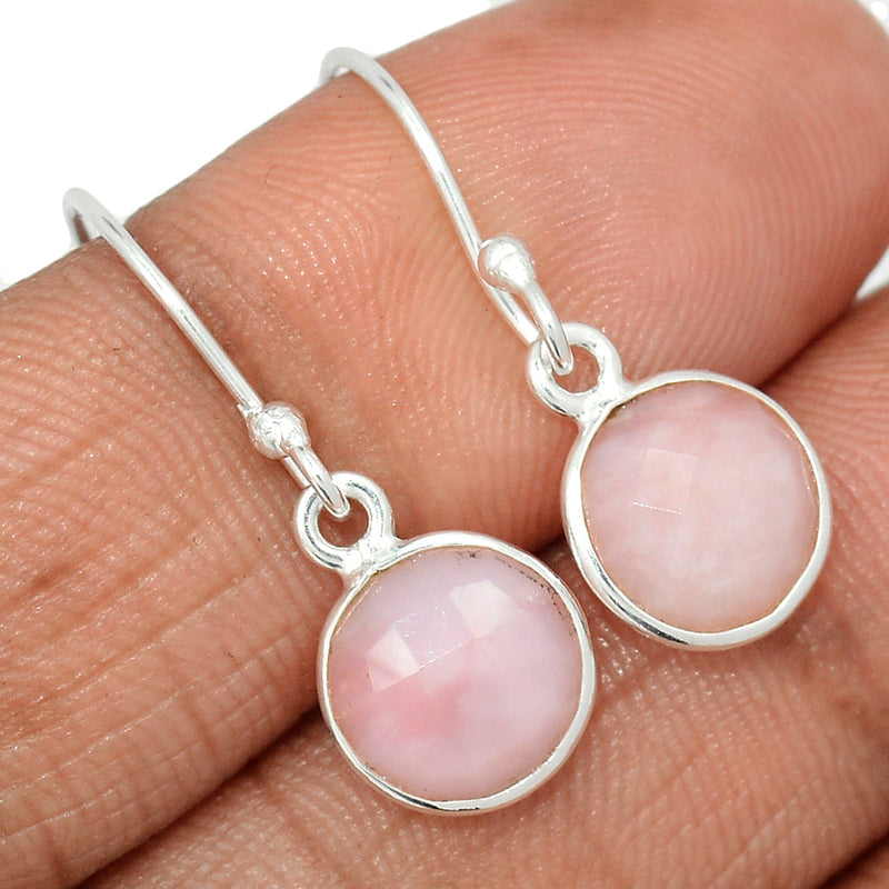 1.1" Pink Opal Faceted Earrings - POFE18