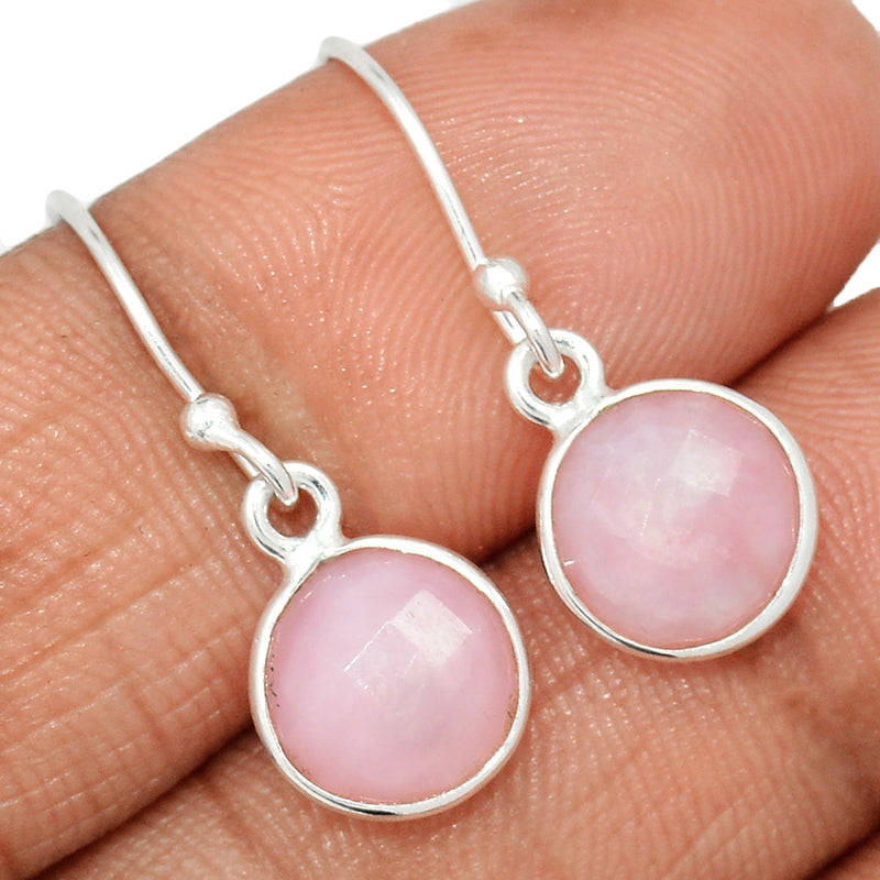 1.1" Pink Opal Faceted Earrings - POFE19