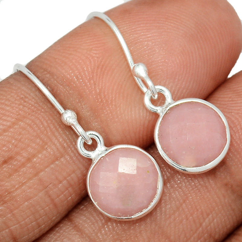 1.1" Pink Opal Faceted Earrings - POFE21