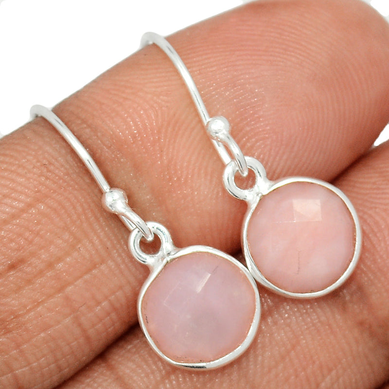 1.1" Pink Opal Faceted Earrings - POFE22