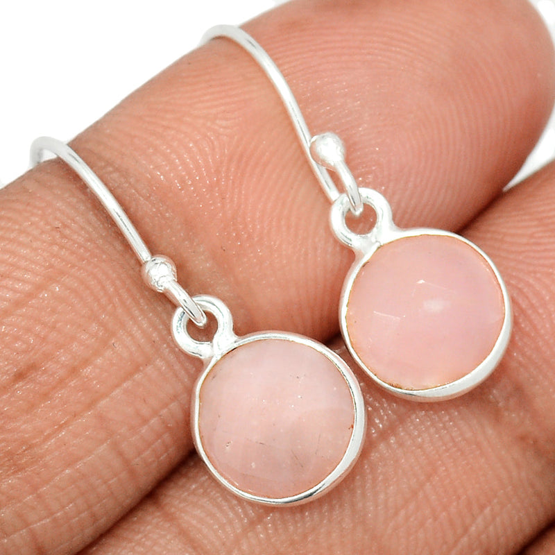 1.1" Pink Opal Faceted Earrings - POFE24