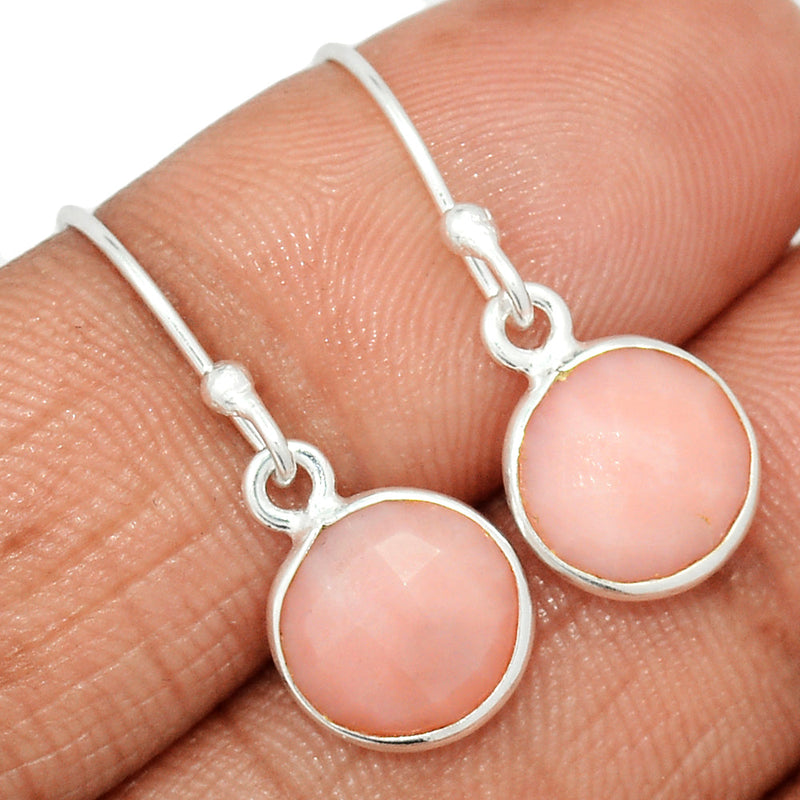 1.1" Pink Opal Faceted Earrings - POFE25