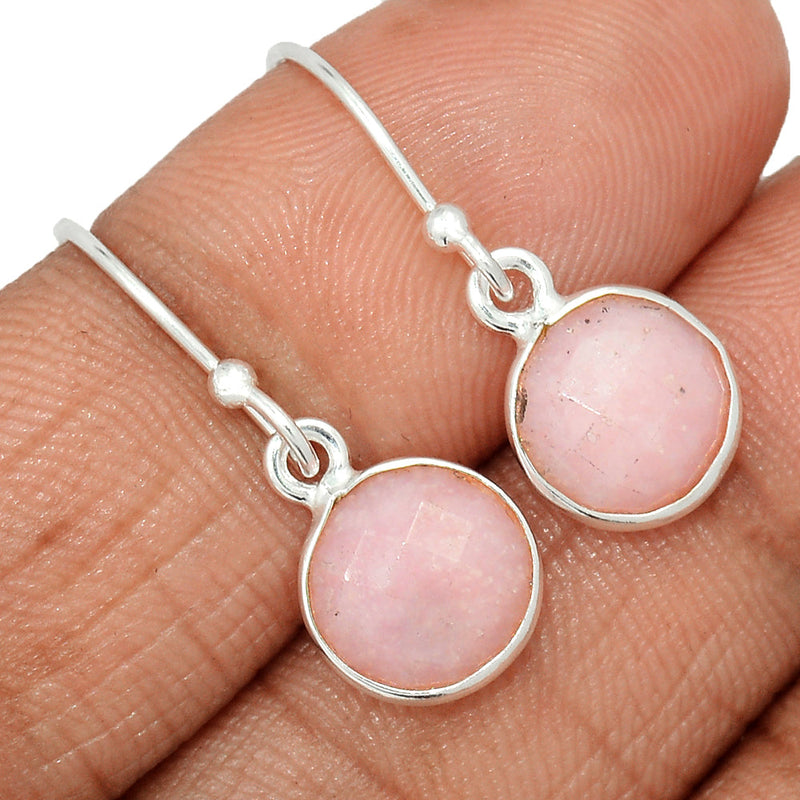 1.1" Pink Opal Faceted Earrings - POFE7