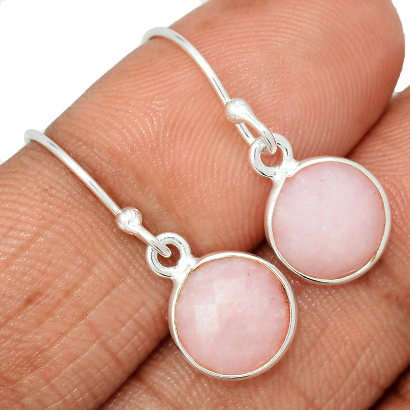 1.1" Pink Opal Faceted Earrings - POFE8