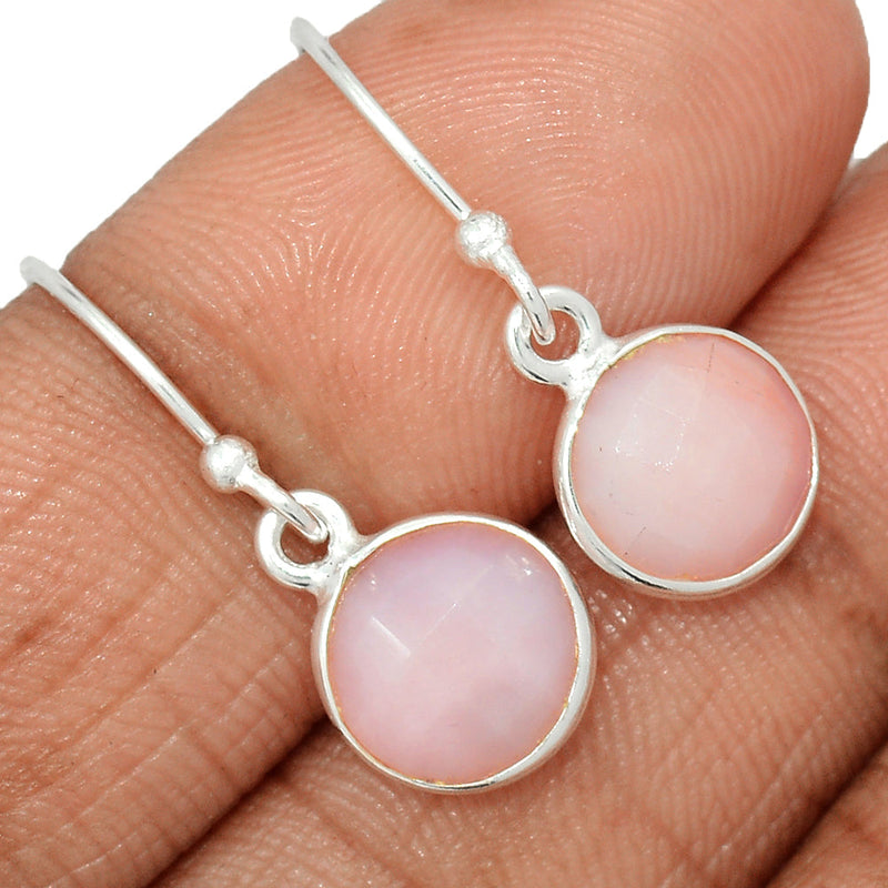 1.1" Pink Opal Faceted Earrings - POFE9